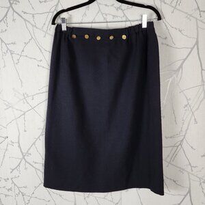 Jaeger VTG Navy 100% Wool Pencil Knee Length Skirt